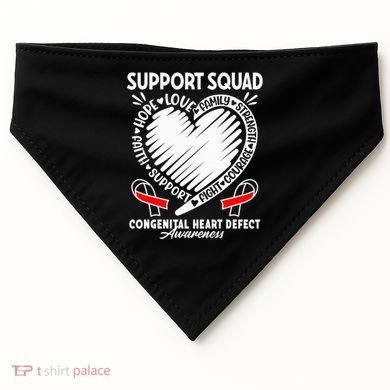 Support Awareness Squad I CHD Congenital Heart Defect USA-Made Doggie Bandana