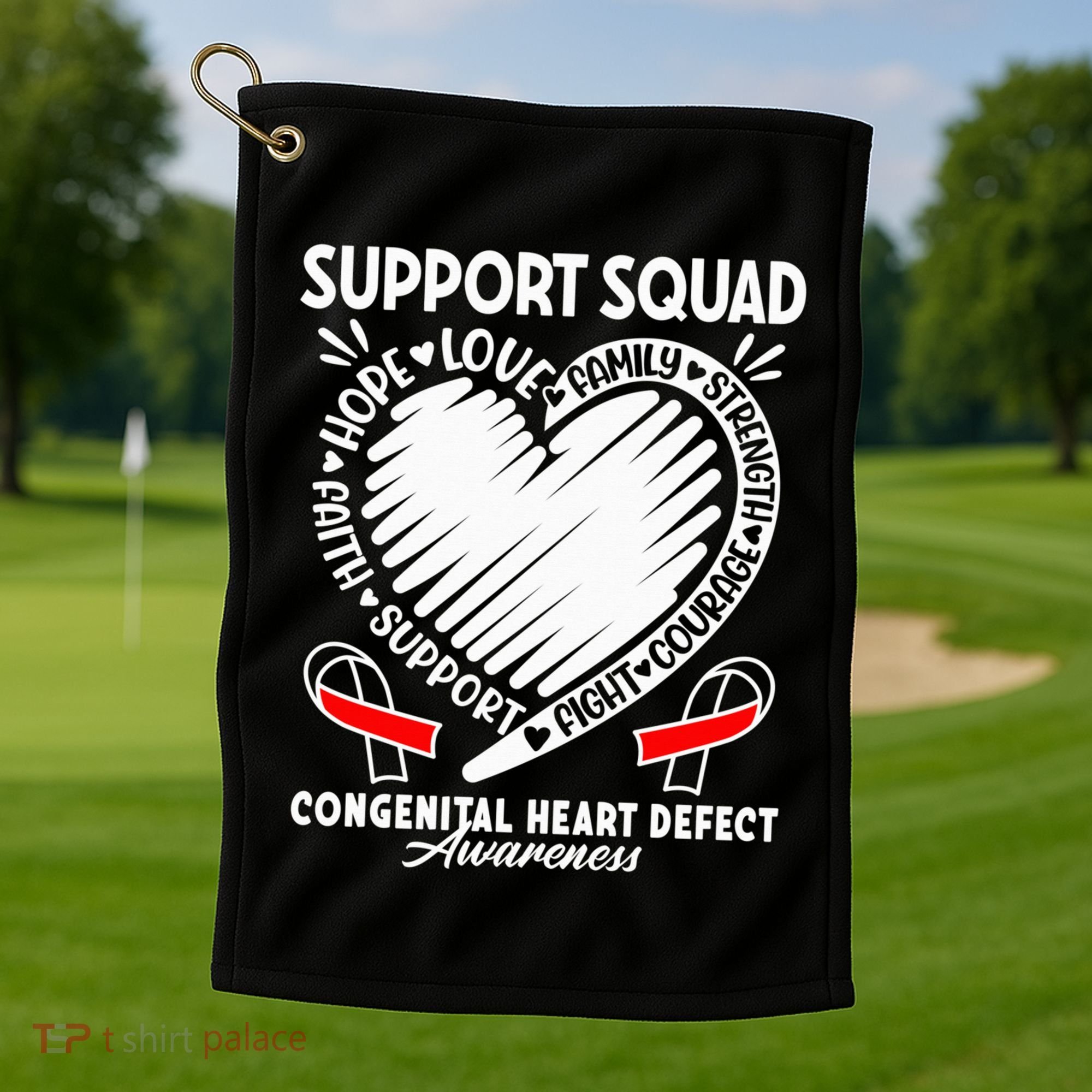 Support Awareness Squad I CHD Congenital Heart Defect Golf Towel