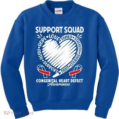 Support Awareness Squad I CHD Congenital Heart Defect Kids Sweatshirt