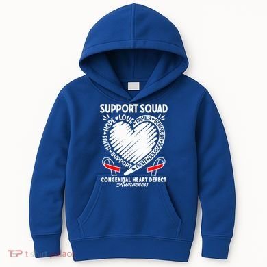 Support Awareness Squad I CHD Congenital Heart Defect Kids Hoodie