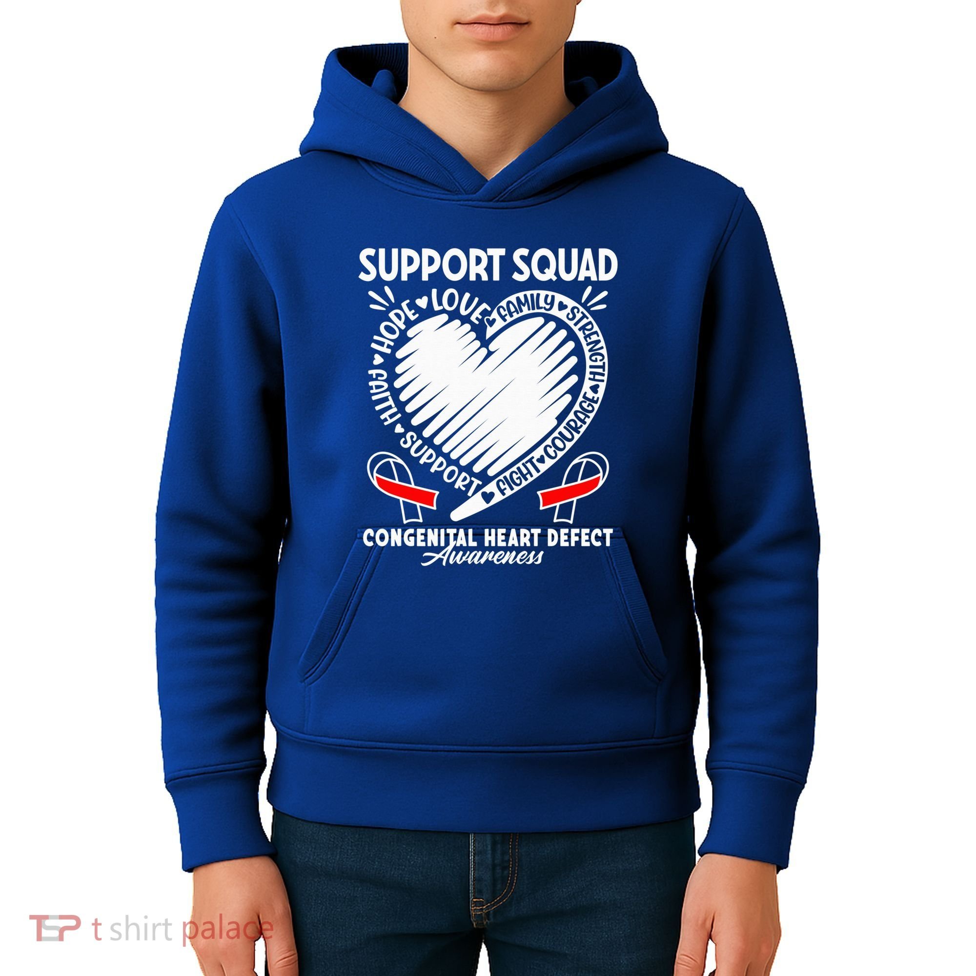 Support Awareness Squad I CHD Congenital Heart Defect Kids Hoodie