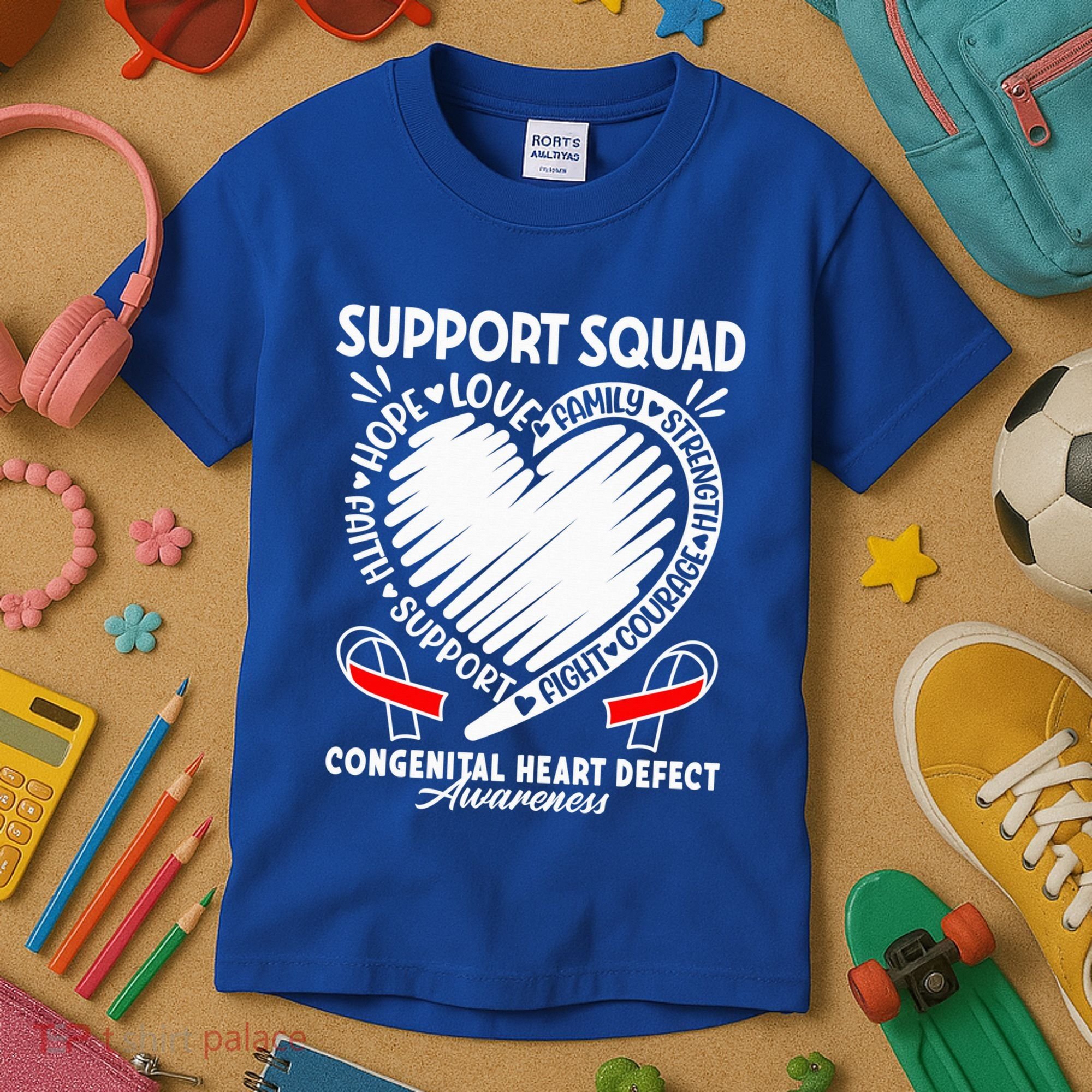 Support Awareness Squad I CHD Congenital Heart Defect Kids T-Shirt