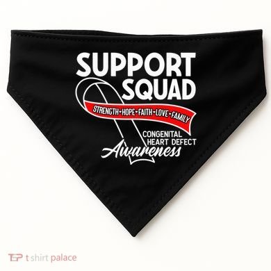 Support Awareness Squad I CHD Congenital Heart Defect USA-Made Doggie Bandana