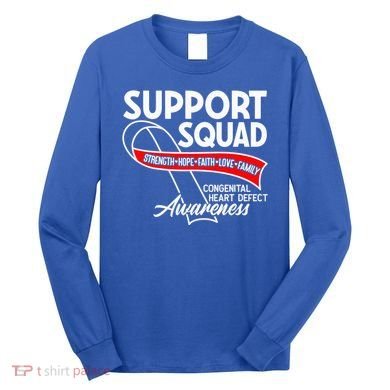 Support Awareness Squad I CHD Congenital Heart Defect Long Sleeve Shirt