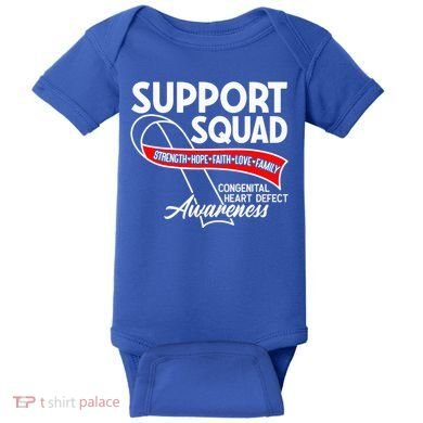 Support Awareness Squad I CHD Congenital Heart Defect Baby Bodysuit