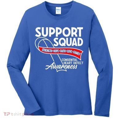 Support Awareness Squad I CHD Congenital Heart Defect Women's Long Sleeve Shirt