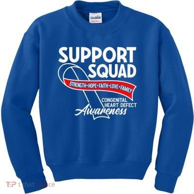 Support Awareness Squad I CHD Congenital Heart Defect Kids Sweatshirt