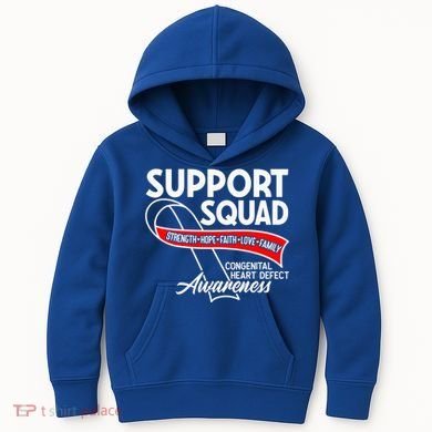 Support Awareness Squad I CHD Congenital Heart Defect Kids Hoodie
