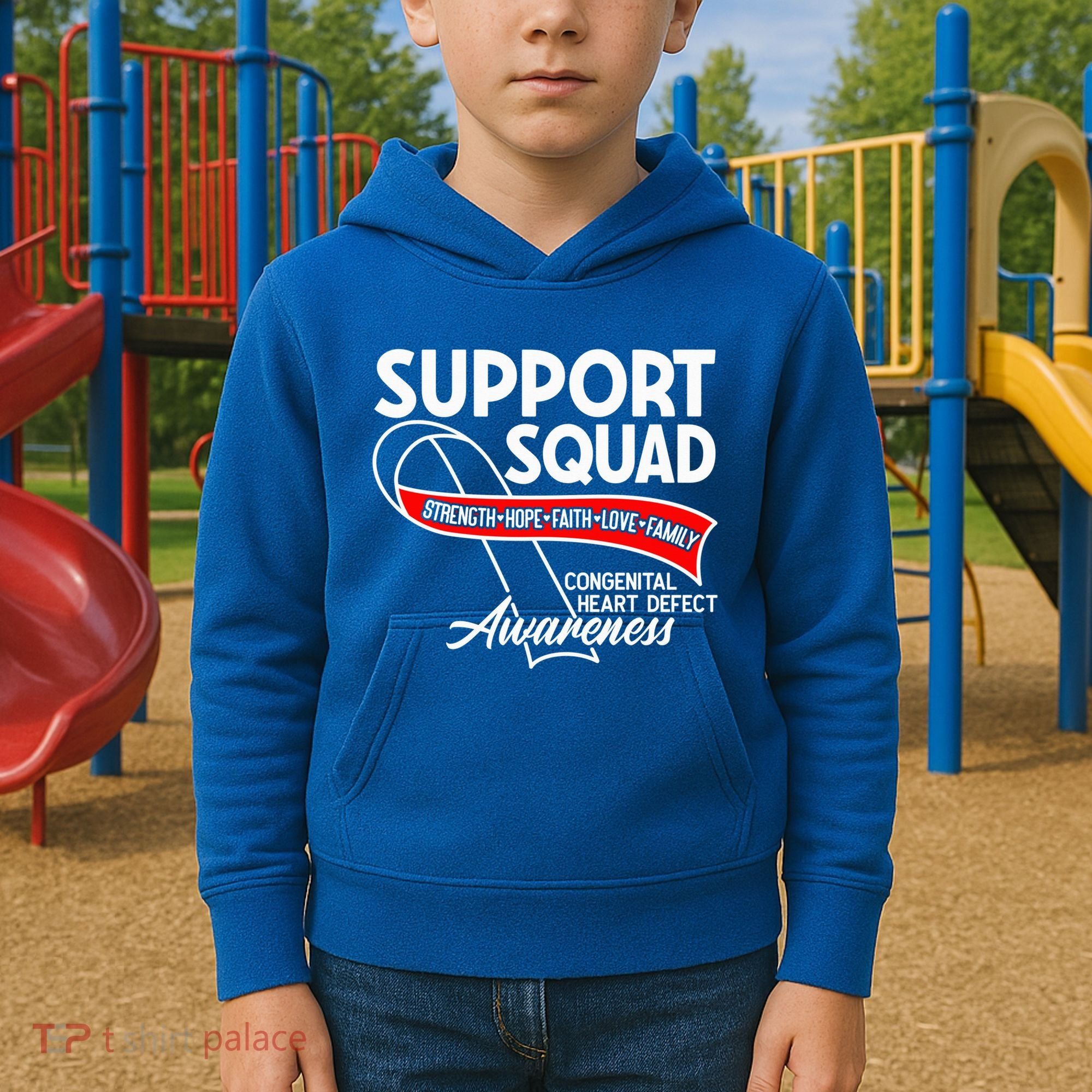 Support Awareness Squad I CHD Congenital Heart Defect Kids Hoodie