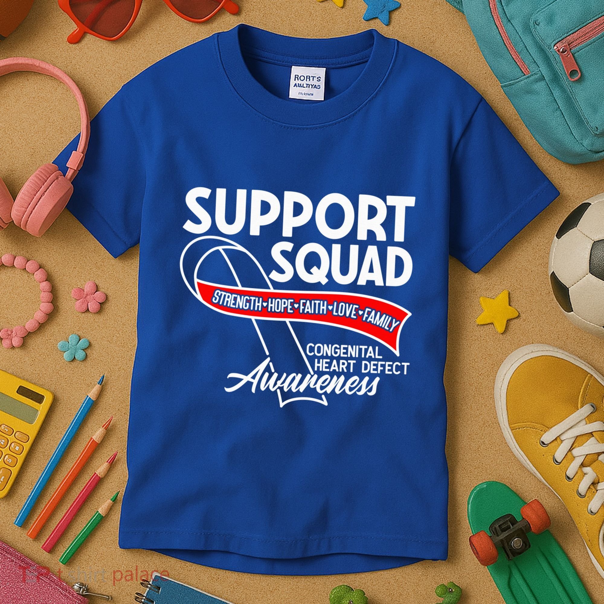 Support Awareness Squad I CHD Congenital Heart Defect Kids T-Shirt