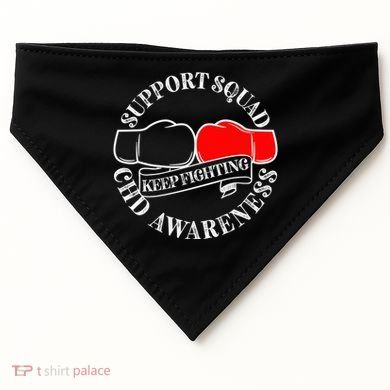 Support Awareness Squad I CHD Congenital Heart Defect USA-Made Doggie Bandana