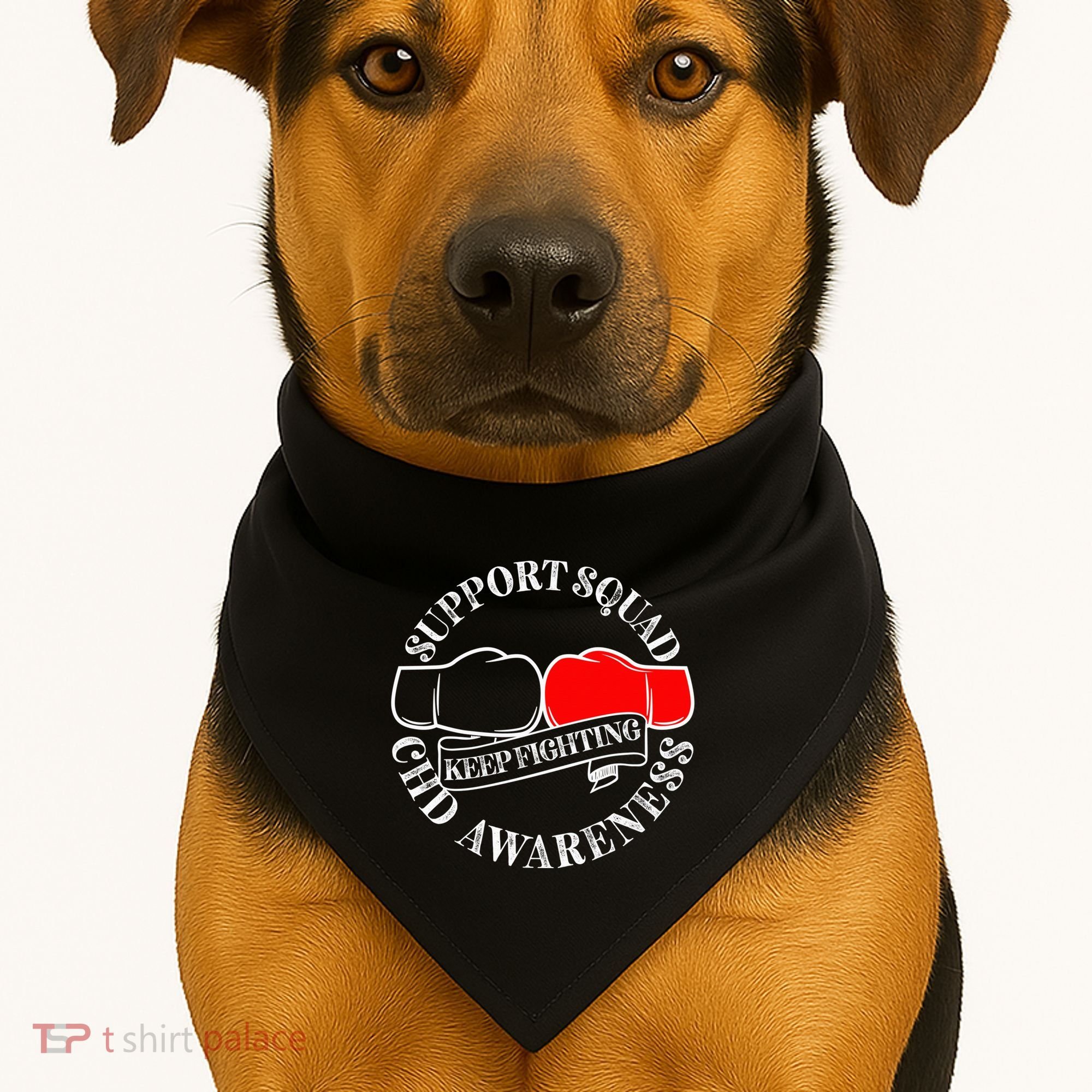 Support Awareness Squad I CHD Congenital Heart Defect USA-Made Doggie Bandana