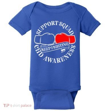 Support Awareness Squad I CHD Congenital Heart Defect Baby Bodysuit