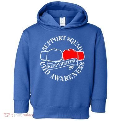 Support Awareness Squad I CHD Congenital Heart Defect Toddler Hoodie