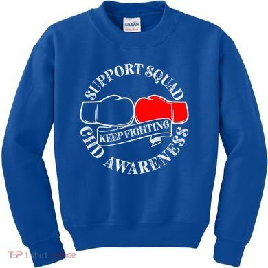 Support Awareness Squad I CHD Congenital Heart Defect Kids Sweatshirt