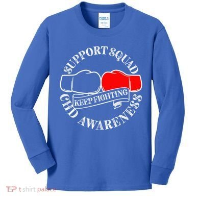 Support Awareness Squad I CHD Congenital Heart Defect Kids Long Sleeve Shirt