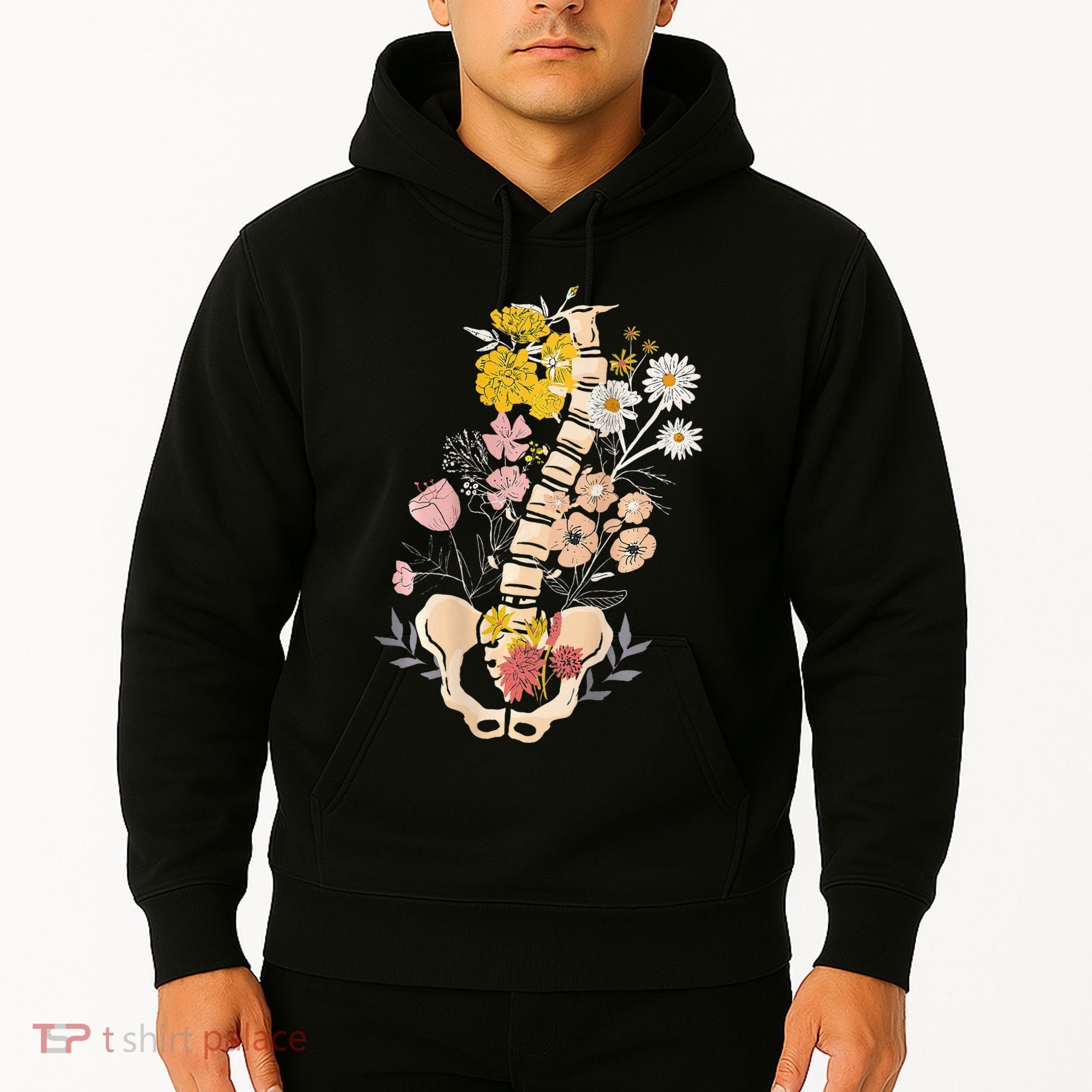 Scoliosis Awareness Spinal Fusion Back Surgery Botanical Hoodie