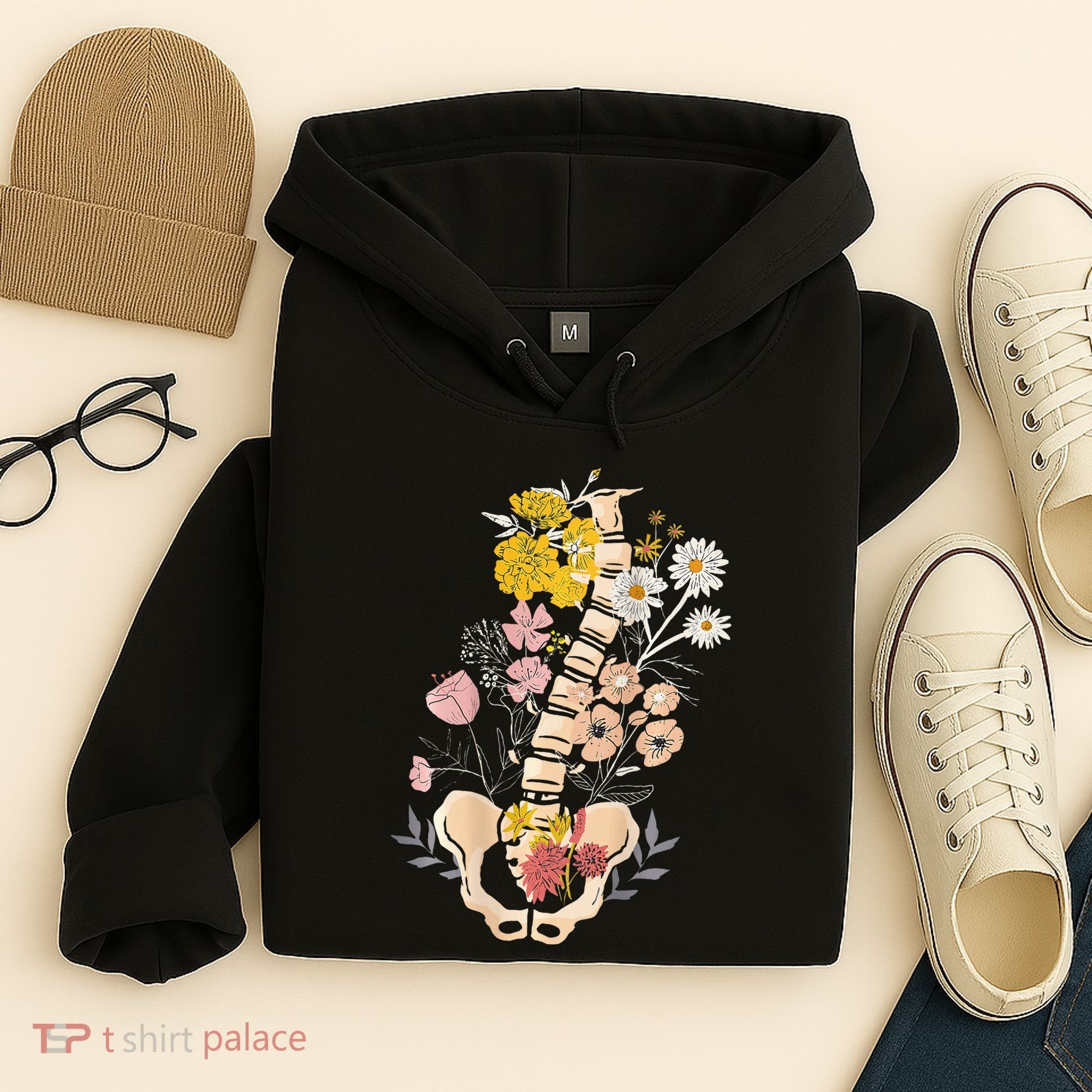Scoliosis Awareness Spinal Fusion Back Surgery Botanical Hoodie