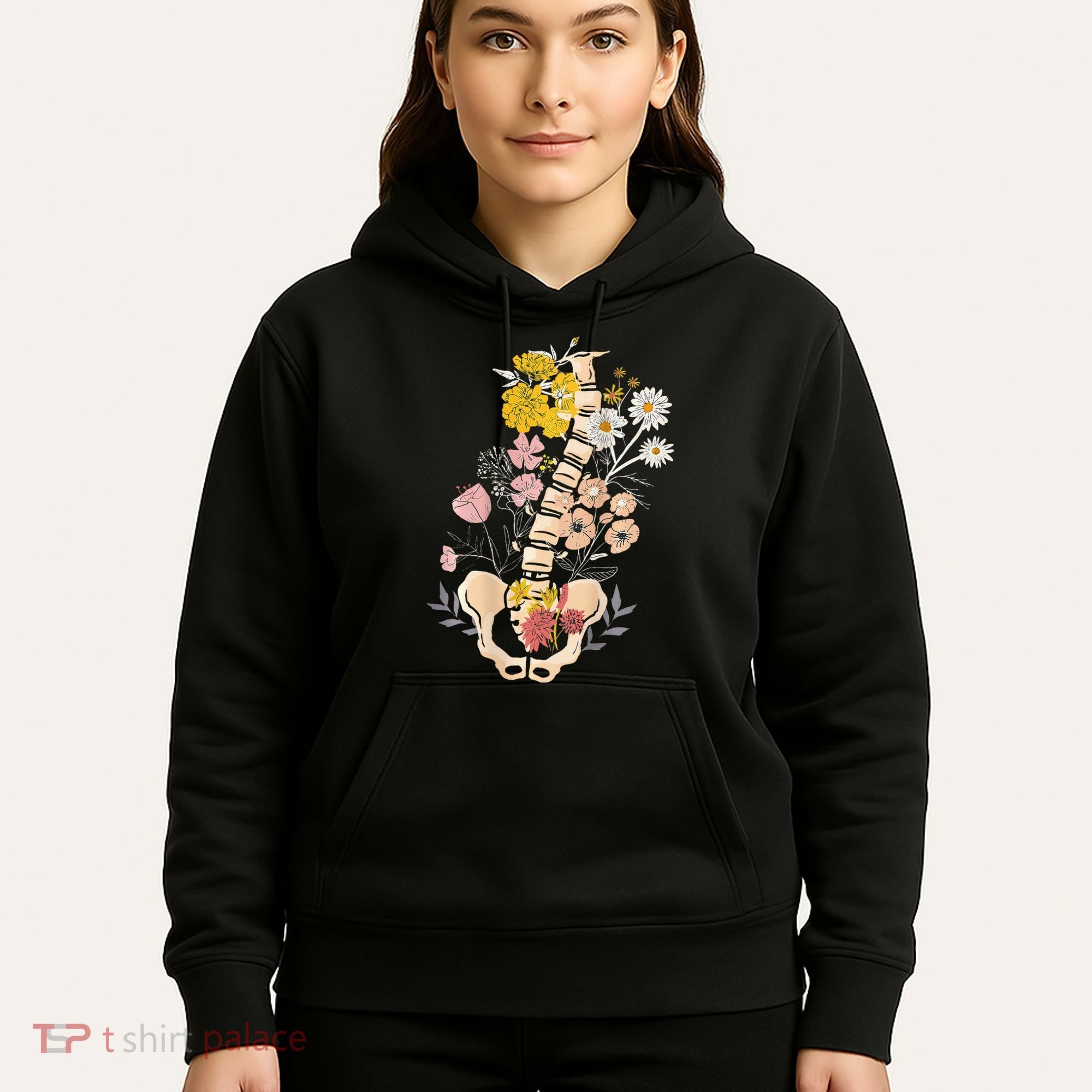 Scoliosis Awareness Spinal Fusion Back Surgery Botanical Hoodie