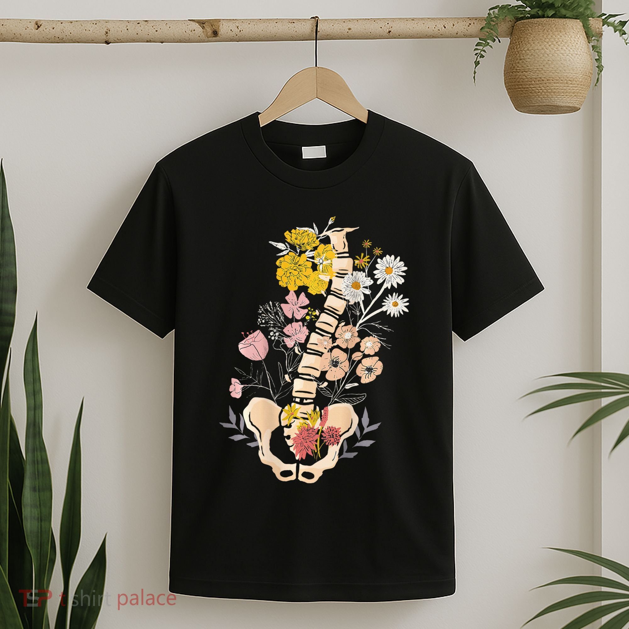 Scoliosis Awareness Spinal Fusion Back Surgery Botanical T-Shirt