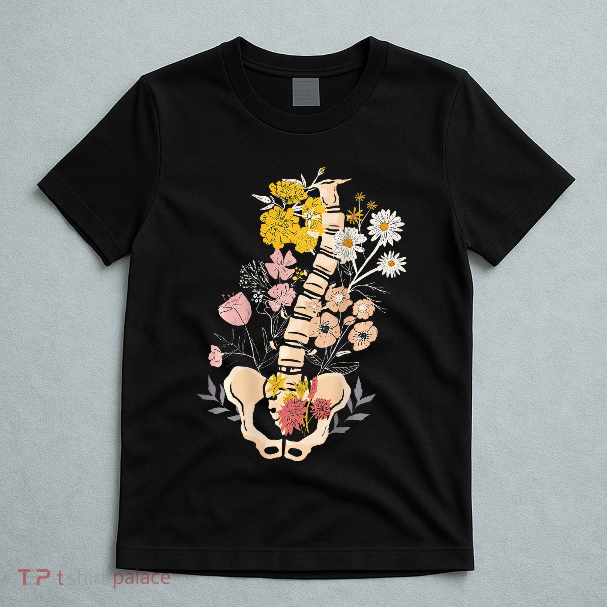 Scoliosis Awareness Spinal Fusion Back Surgery Botanical T-Shirt