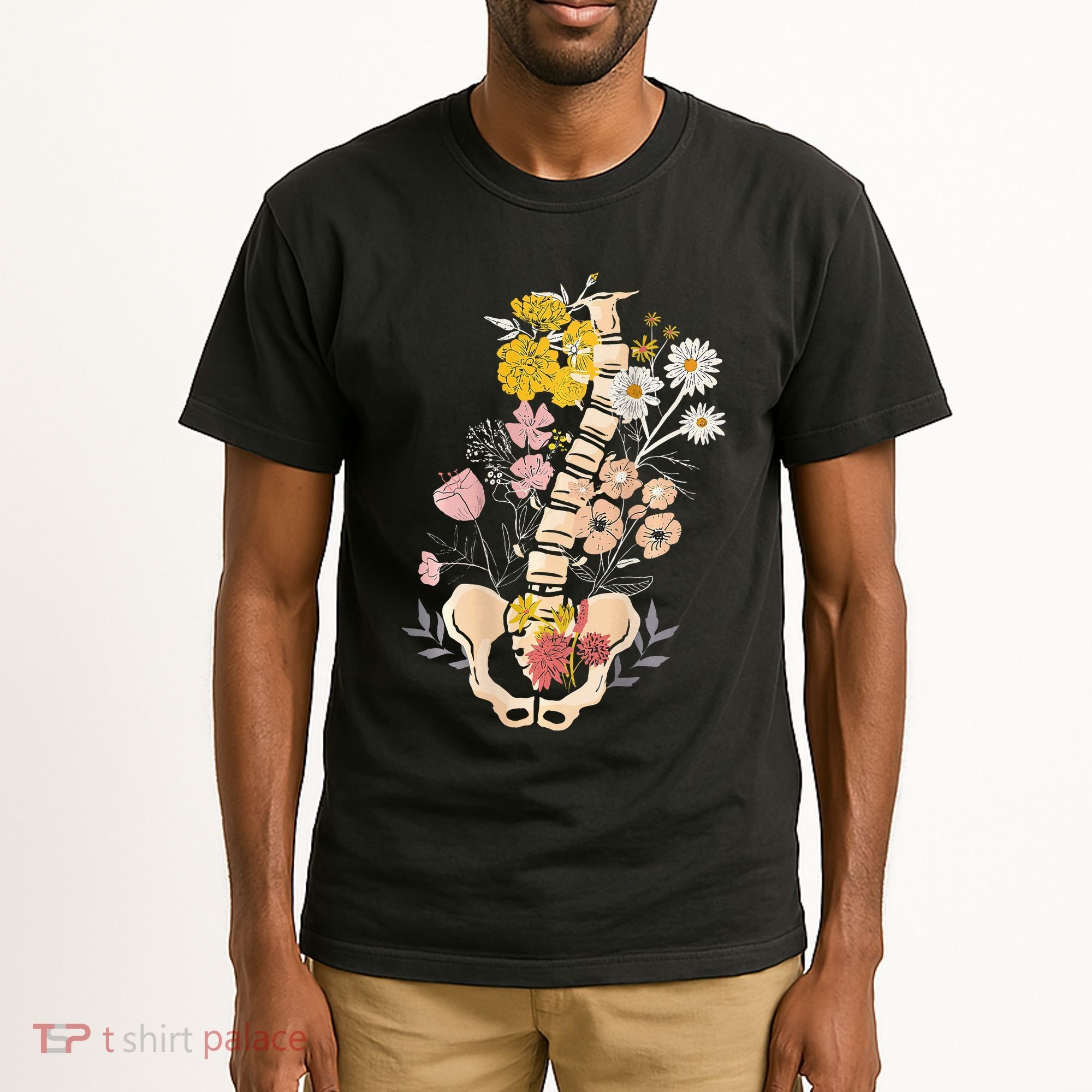Scoliosis Awareness Spinal Fusion Back Surgery Botanical Tall T-Shirt