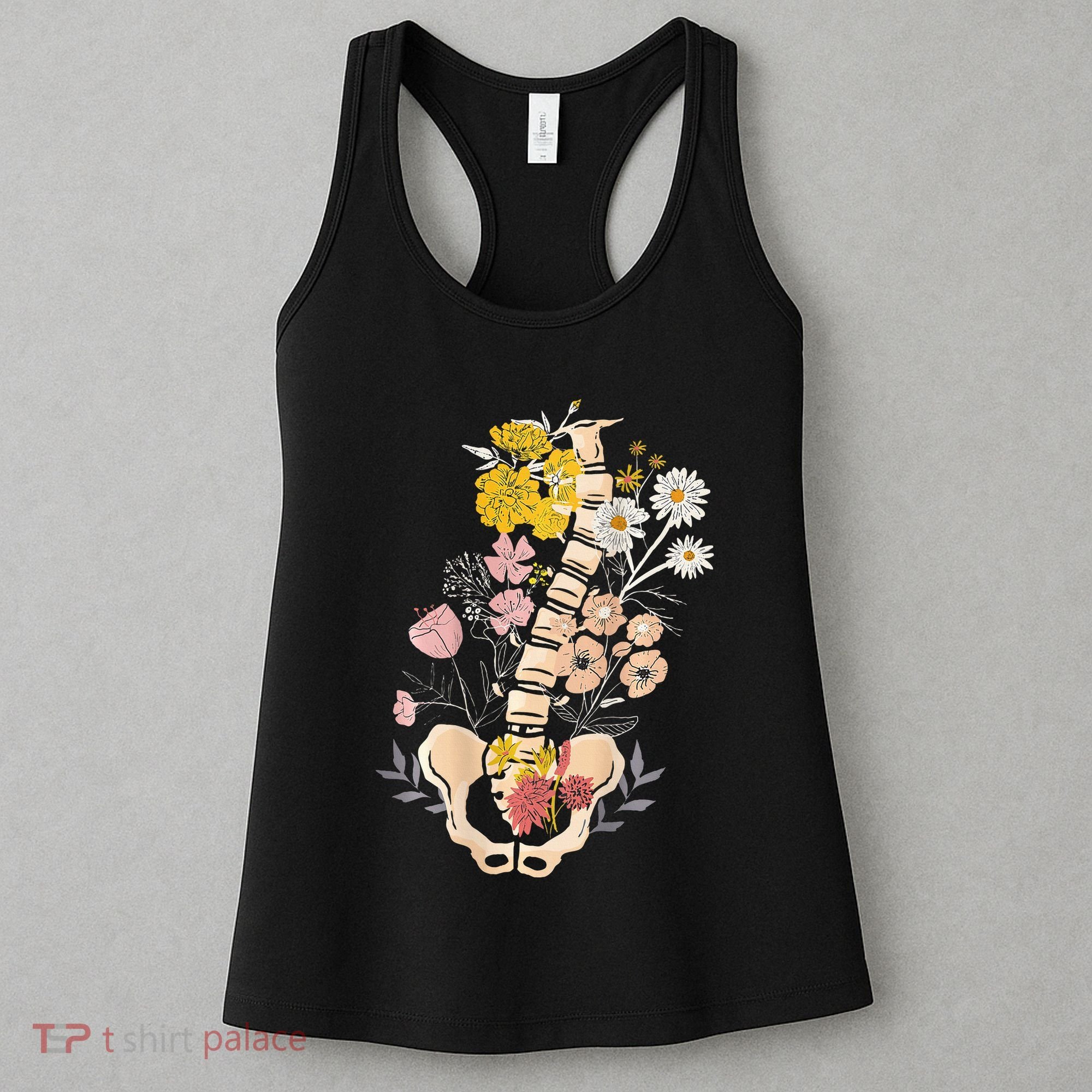 Scoliosis Awareness Spinal Fusion Back Surgery Botanical Women's Tank Top