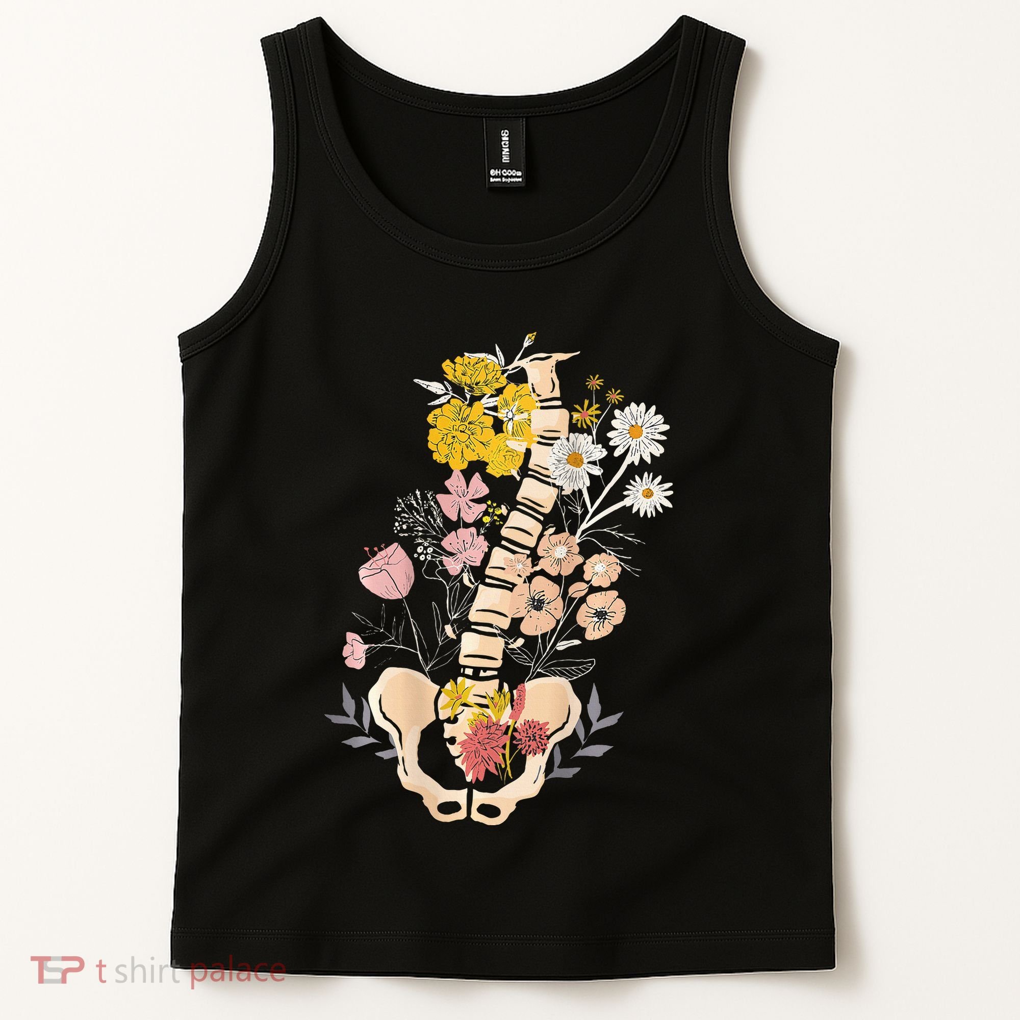 Scoliosis Awareness Spinal Fusion Back Surgery Botanical Tank Top