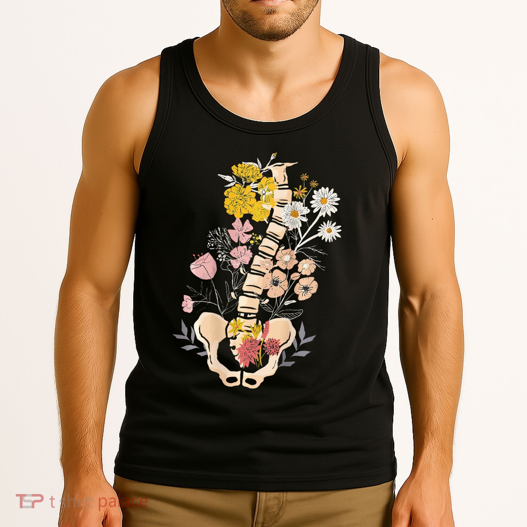 Scoliosis Awareness Spinal Fusion Back Surgery Botanical Tank Top