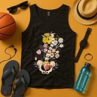 Scoliosis Awareness Spinal Fusion Back Surgery Botanical Tank Top thumb 4