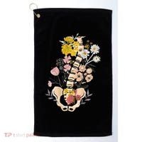 Scoliosis Awareness Spinal Fusion Back Surgery Botanical Golf Towel thumb 0
