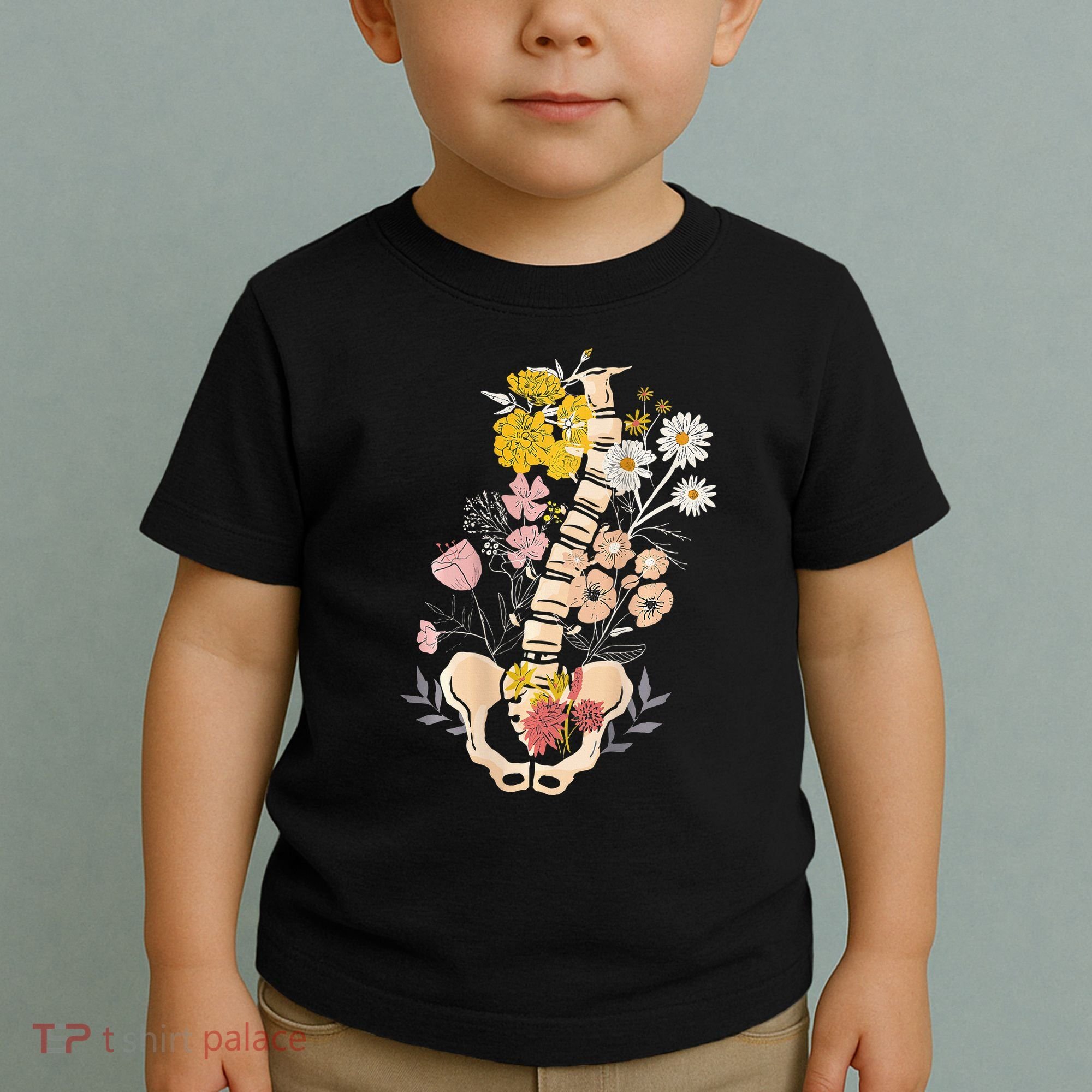 Scoliosis Awareness Spinal Fusion Back Surgery Botanical Toddler T-Shirt