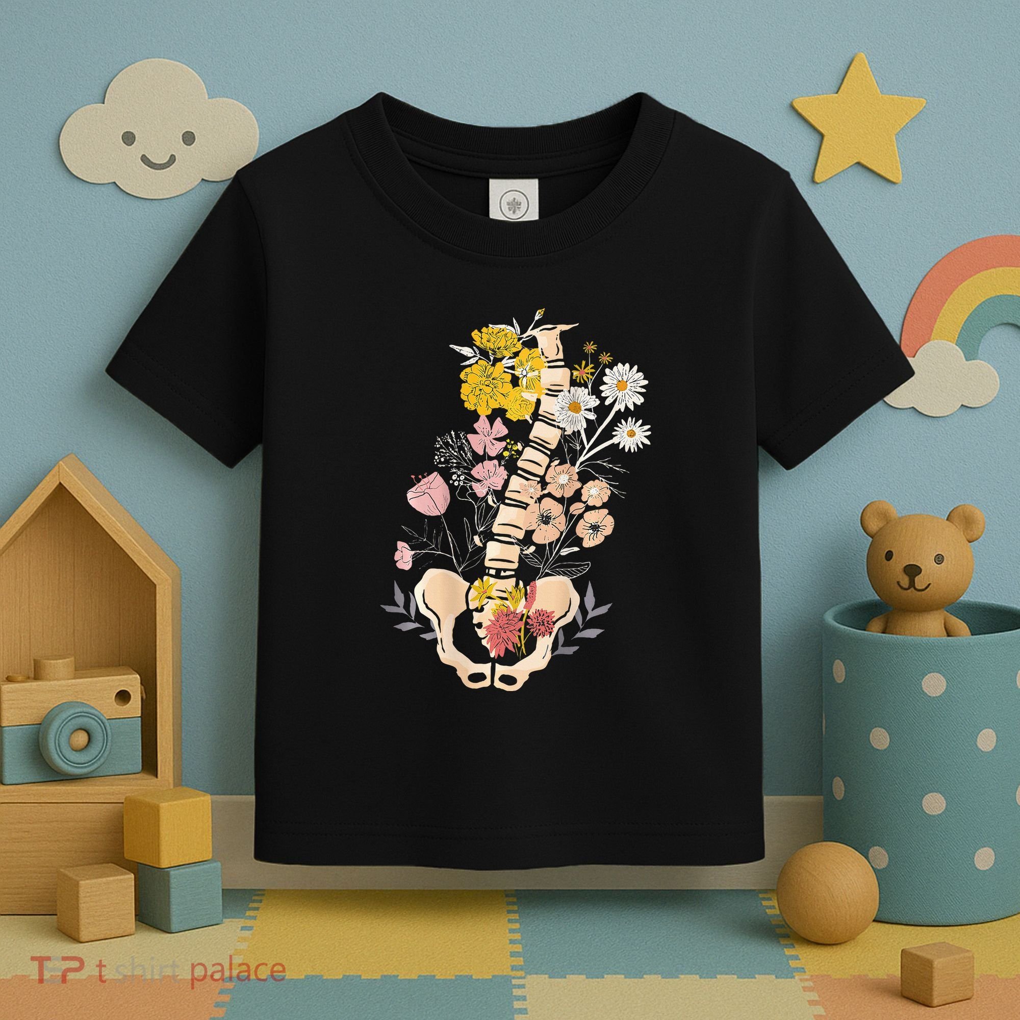 Scoliosis Awareness Spinal Fusion Back Surgery Botanical Toddler T-Shirt