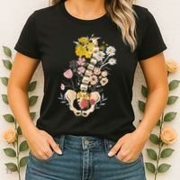 Scoliosis Awareness Spinal Fusion Back Surgery Botanical Women's T-Shirt thumb 2