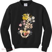 Scoliosis Awareness Spinal Fusion Back Surgery Botanical Kids Sweatshirt thumb 0