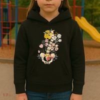 Scoliosis Awareness Spinal Fusion Back Surgery Botanical Kids Hoodie thumb 3
