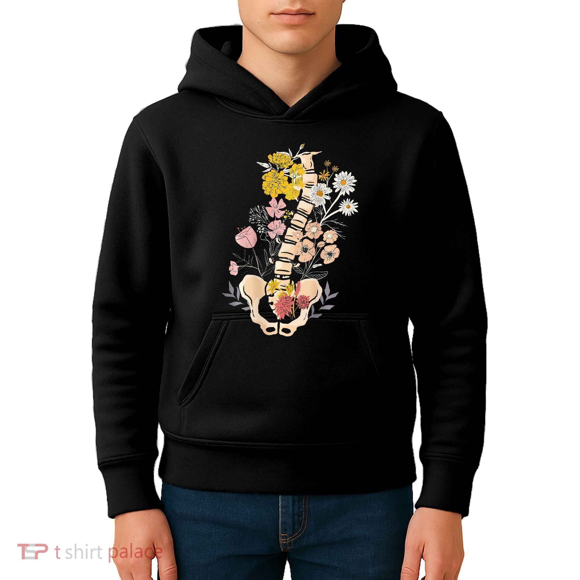 Scoliosis Awareness Spinal Fusion Back Surgery Botanical Kids Hoodie