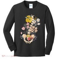 Scoliosis Awareness Spinal Fusion Back Surgery Botanical Kids Long Sleeve Shirt thumb 0
