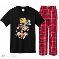 Scoliosis Awareness Spinal Fusion Back Surgery Botanical Kids Plaid Pajama Set thumb 0