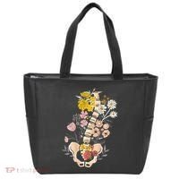 Scoliosis Awareness Spinal Fusion Back Surgery Botanical Tote Bag thumb 0
