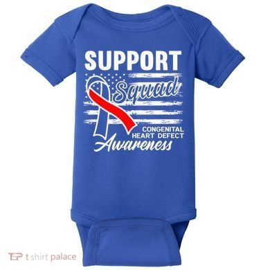 Support Awareness Squad I CHD Congenital Heart Defect Baby Bodysuit