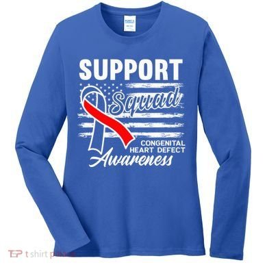 Support Awareness Squad I CHD Congenital Heart Defect Women's Long Sleeve Shirt
