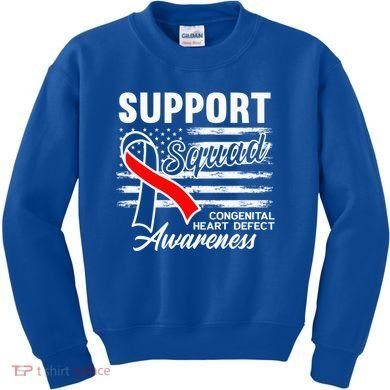 Support Awareness Squad I CHD Congenital Heart Defect Kids Sweatshirt