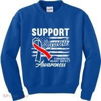 Support Awareness Squad I CHD Congenital Heart Defect Kids Sweatshirt thumb 0