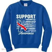 Support Awareness Squad I CHD Congenital Heart Defect Kids Sweatshirt thumb 0