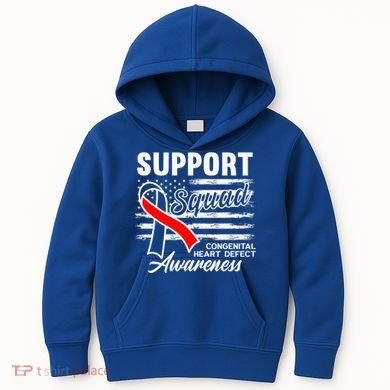 Support Awareness Squad I CHD Congenital Heart Defect Kids Hoodie