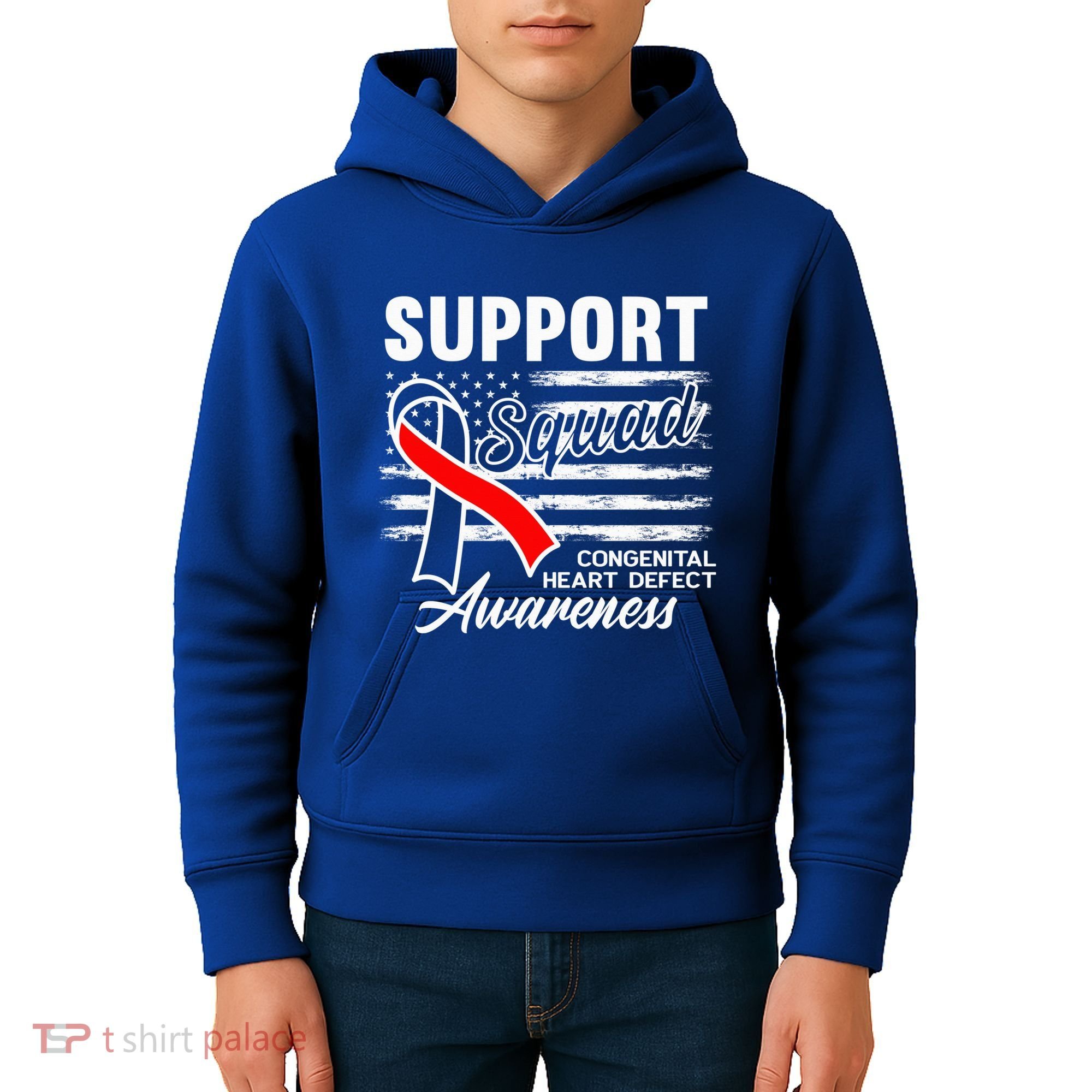 Support Awareness Squad I CHD Congenital Heart Defect Kids Hoodie
