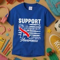 Support Awareness Squad I CHD Congenital Heart Defect Kids T-Shirt thumb 3