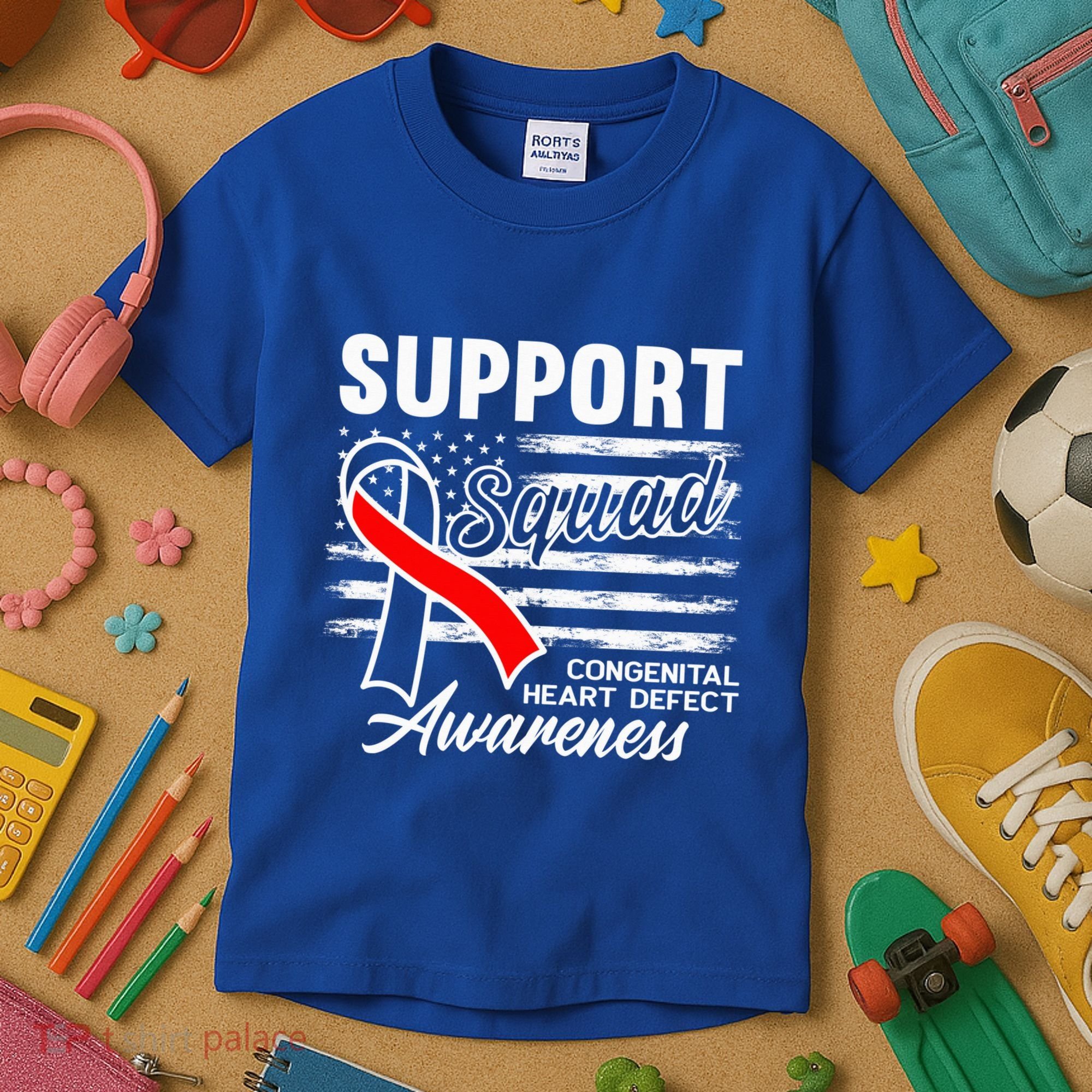 Support Awareness Squad I CHD Congenital Heart Defect Kids T-Shirt