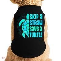 Skip A Straw Save A Turtle Sea Turtle And Cute Gift Doggie Tank thumb 0